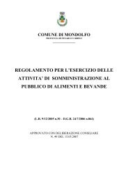 regolamento per l'esercizio delle attivita' - Comune di Mondolfo