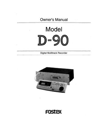 Owner's Manual - Fostex