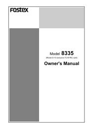 Owner's Manual - Fostex