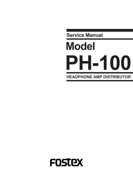 Service Manual - Fostex