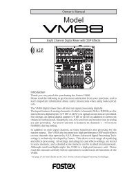 Owner's Manual - Fostex