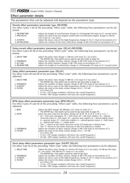 Owner's Manual - Fostex