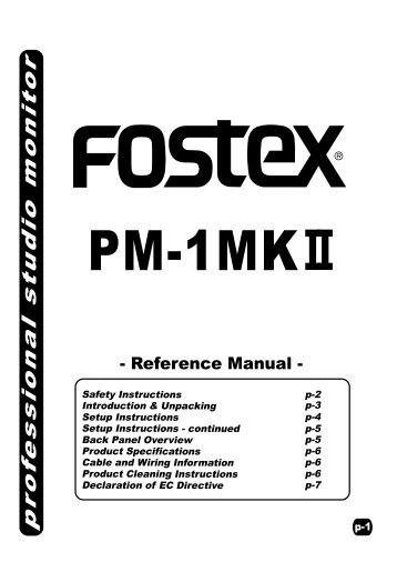 Owners Manual - Fostex
