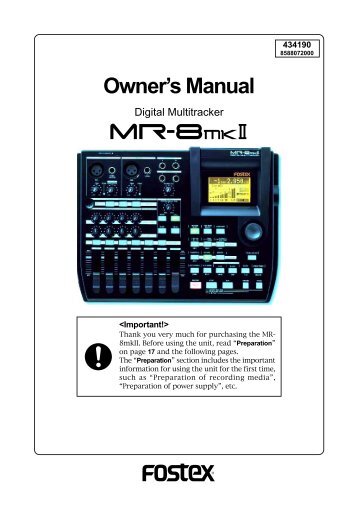 FOSTEX MR-8HD MANUAL PDF