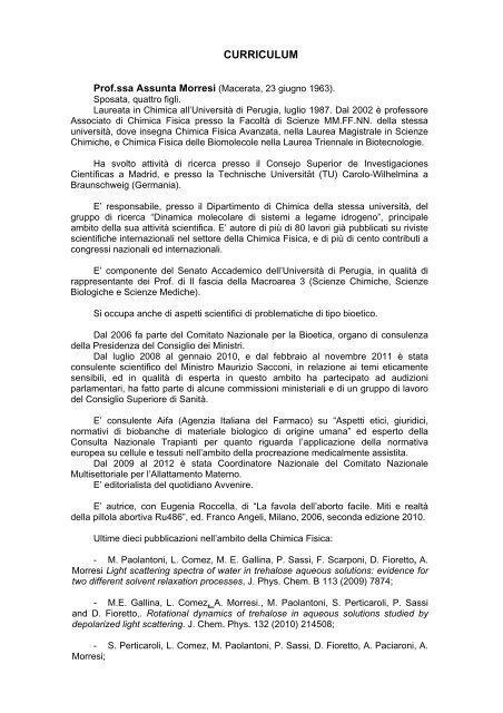 Curriculum Vitae Assunta Morresi