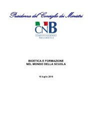 BIOETICA E SCUOLA - Governo Italiano