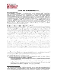 Shelter and NFI External Monitor - Somalia NGO Consortium
