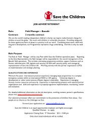 JOB ADVERTISTEMENT Role: Field Manager â Banadir Contract: 2 ...