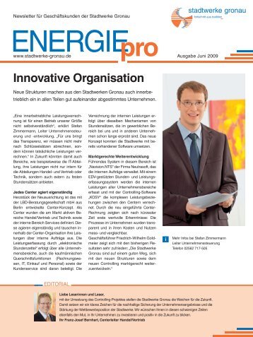 Innovative Organisation - Stadtwerke Gronau GmbH