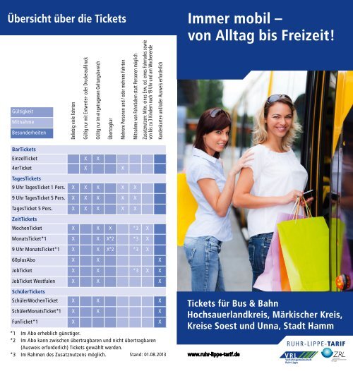 In drei Schritten zum richtigen Ticket (PDF) - Stadtwerke Hamm GmbH