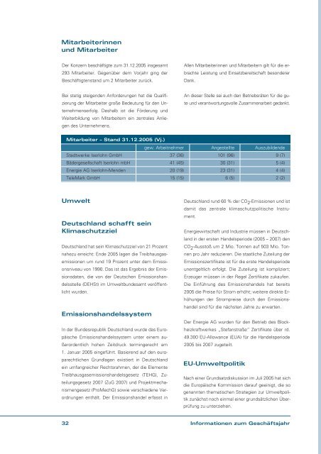 GeschÃ¤ftsbericht 2005 - Stadtwerke Iserlohn