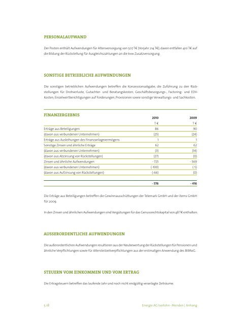 GeschÃ¤ftsbericht 2010 - Stadtwerke Iserlohn