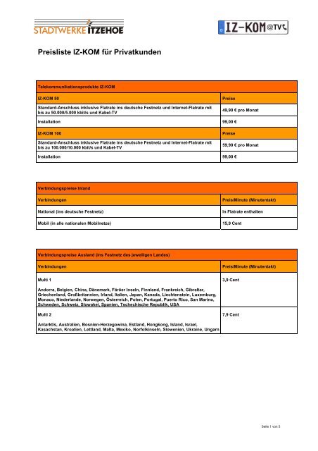 PDF, 39 KB - Stadtwerke Itzehoe