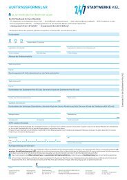 Auftragsformular 24/7 GasKombi - Stadtwerke Kiel