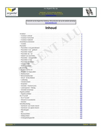 Overzicht van de Argenta artikelen - Argent Alu