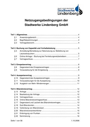 PDF Netzzugangsbedingungen - Stadtwerke Lindenberg