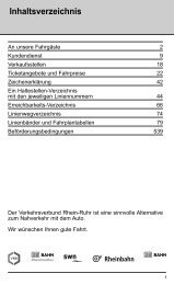 Fahrplanbuch 2014 - Inhaltsverzeichnis - Stadtwerke Neuss
