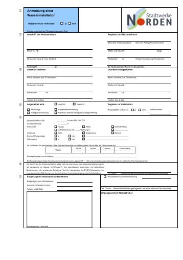 Wasser-Hausanschluss - Stadtwerke Norden