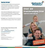 Flyer Grundversorgung Strom - Stadtwerke Pinneberg