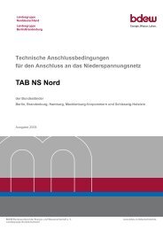 Technische Anschlussbedingungen TAB NS Nord - EVV Netz