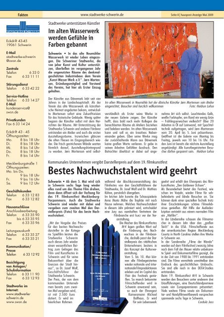 Ausgabe 5/2009 - Stadtwerke Schwerin