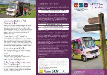 Hadrian's Wall AD122 Bus Timetable - Days Out Leaflets