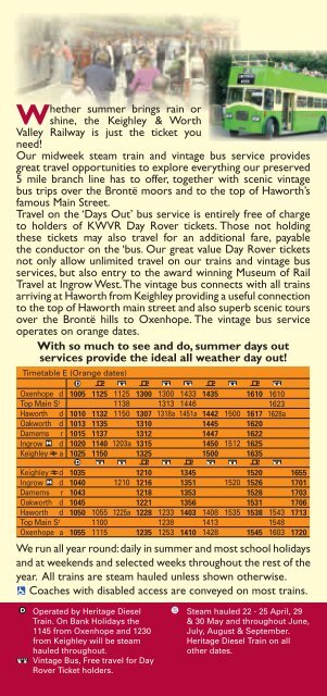 Keighley & Worth Valley Railway - Days Out Leaflets