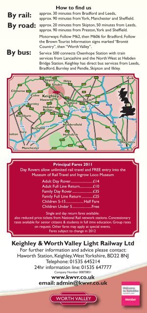 Keighley & Worth Valley Railway - Days Out Leaflets