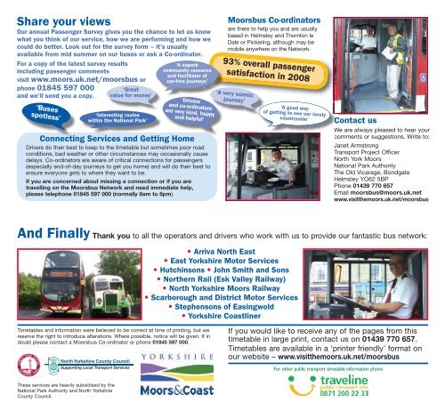 Moorsbus TT - Days Out Leaflets