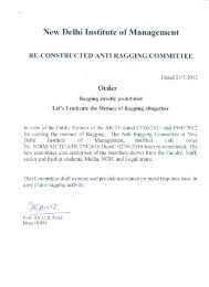 Anti Ragging Committee - New Delhi Institute of Management