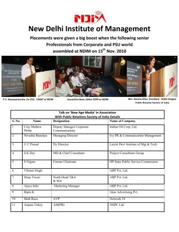 New Delhi Institute of Management Placements were given a big ...