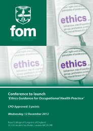 Ethics Guidance for Occupational Health Practice - Faculty of ...