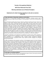 Diphoterine for alkali chemical splashes to the skin at alumina ...