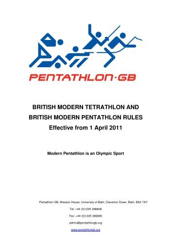 BRITISH MODERN TETRATHLON AND BRITISH ... - Pentathlon GB