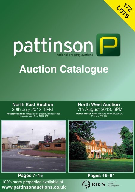 0800 859 5918 - Pattinson National Property Auctions