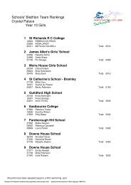 Schools' Biathlon Team Rankings Crystal Palace ... - Pentathlon GB