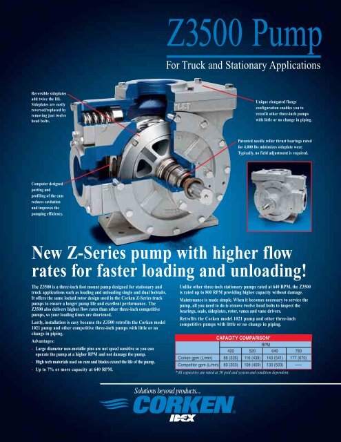 Z3500 Stationary and Truck Pump Sales Brochure - Corken