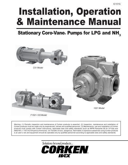 IC101G Coro-Vane Stationary Pumps - Corken