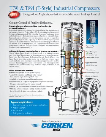 T791 & T891 (T-Style) Industrial Compressors - Corken