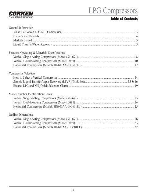 Sales Catalog for LPG Compressors - Corken