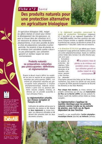 Fiche RMT N - GRAB, Groupe de Recherche en Agriculture Biologique