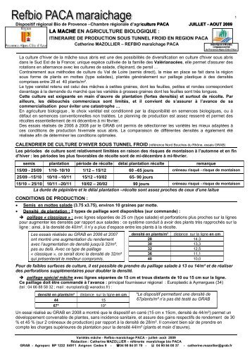 article MACHE 2007 - GRAB, Groupe de Recherche en Agriculture ...