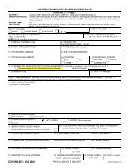 DD Form 2875, System Authorization Access Request, August 2009