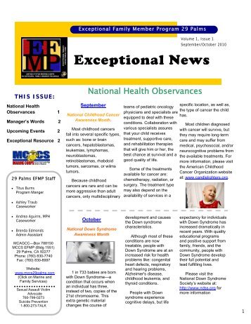 Exceptional News - MCCS 29 Community Services