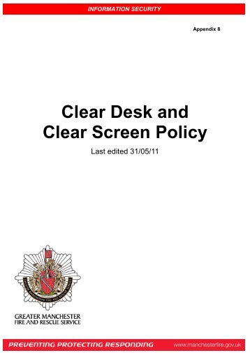 Inclusivity Policy Statement Charter Greater Manchester Fire Clear Desk And Screen Policy Greater Manchester Fire