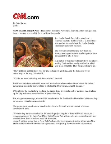By Sara Sidner CNN NEW DELHI, India (CNN ... - IMG Speakers