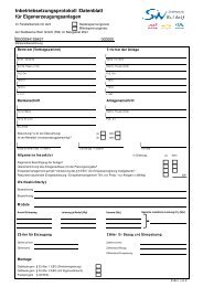 Inbetriebsetzungsprotokoll-Datenblatt ... - Stadtwerke Werl GmbH