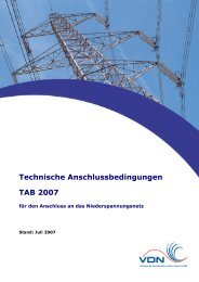 Technische Anschlussbedingungen TAB 2007 - Stadtwerke ...