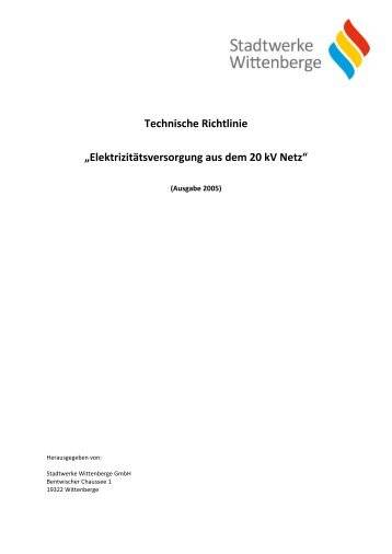 Technische Richtlinie - Stadtwerke Wittenberge