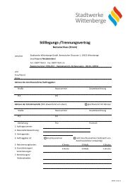 Stilllegungs-/Trennungsvertrag Strom - Stadtwerke Wittenberge